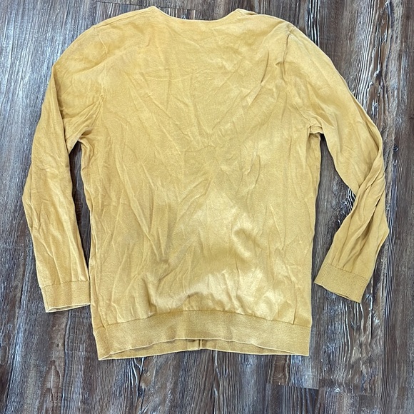 NWT J. Crew Fitted V-Neck Cardigan in Dark Mustard - Picture 4 of 5